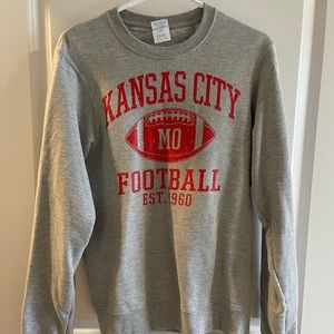 Kansas City Chiefs Womens Crewneck S Grey